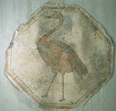 Mosaico raffigurante uno struzzo, da Salkim, Turchia da Roman